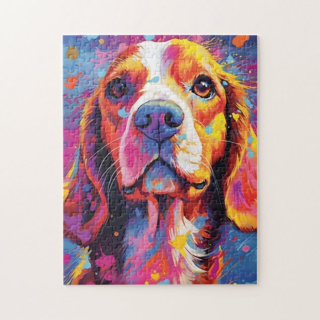 Farbiger Beagle Puzzle (Vertikal)
