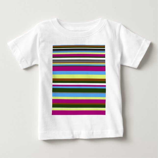Farbiger, benutzerdefinierter Designerstreifen Baby T-shirt (Vorderseite)