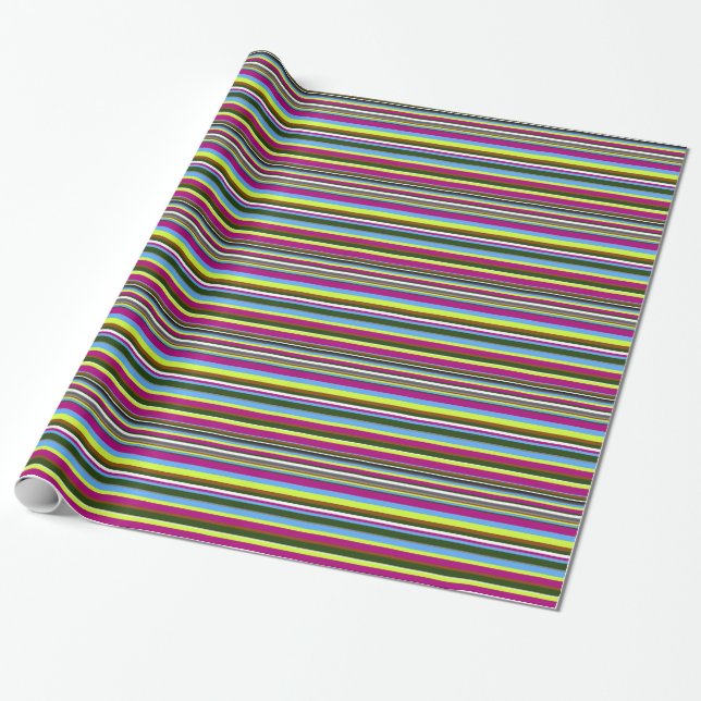 Farbiger, benutzerdefinierter Designerstreifen Geschenkpapier (Ungerollt)