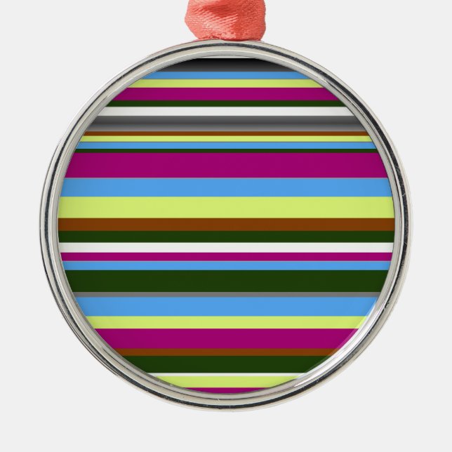 Farbiger, benutzerdefinierter Designerstreifen Ornament Aus Metall (Vorne)