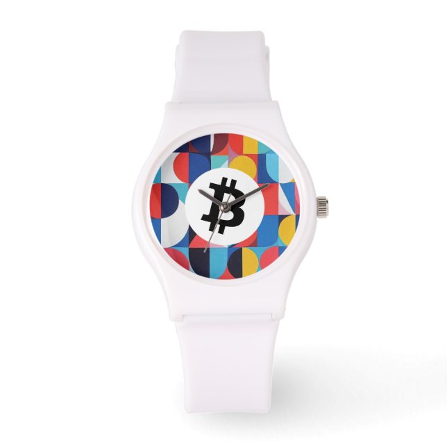 Farbiger Bitcoin Armbanduhr (Vorderseite)