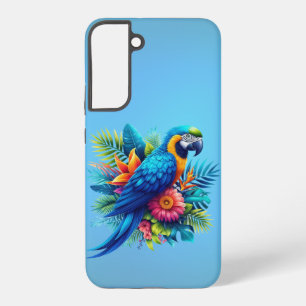 Farbiger, blauer tropischer Ara Samsung Galaxy Hülle