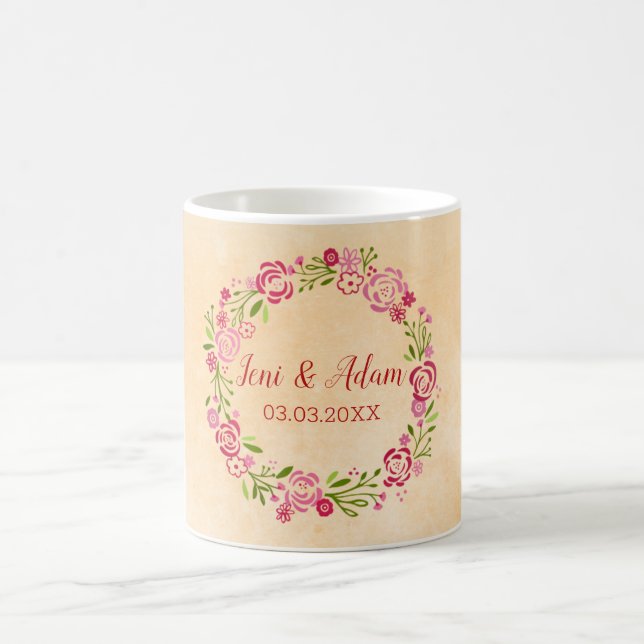 Farbiger Blumenkranz Kaffeetasse (Mittel)