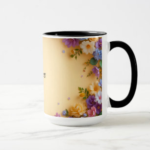 Farbiger Blumenrahmen Tasse
