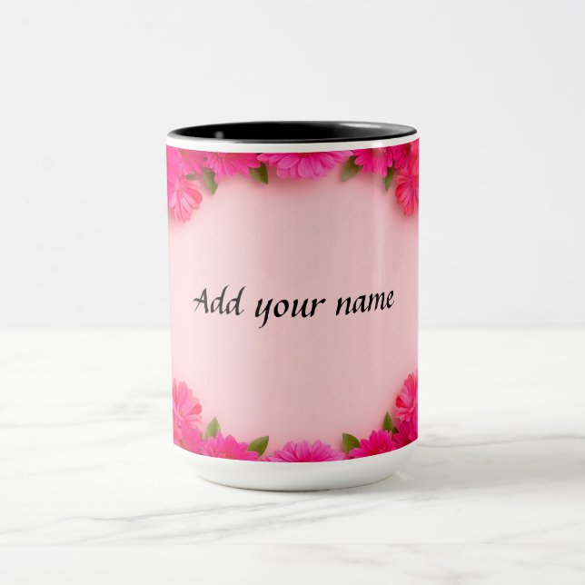 Farbiger Blumenrahmen Tasse (Zentrum)