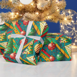Farbiger Boho-Weihnachten Geschenkpapier