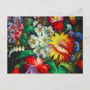 farbiger Bouquet Postkarte
