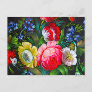 farbiger Bouquet Postkarte