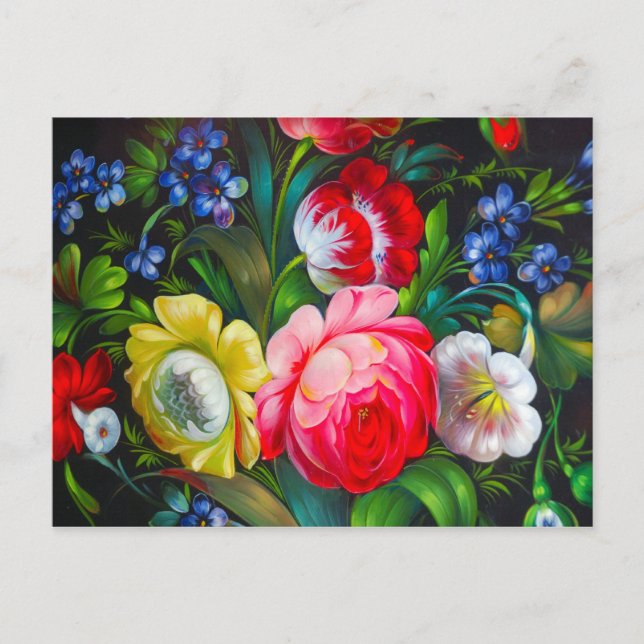 farbiger Bouquet Postkarte (Vorderseite)