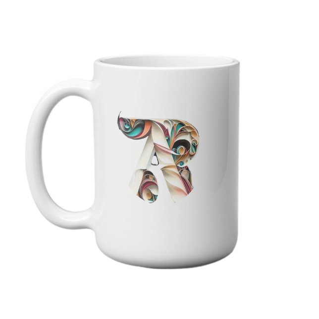 Farbiger Brief R Personalisierte Umarmung Kaffeetasse (Von Creator hochgeladen)