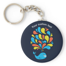 Farbiger Cartoon glücklicher Whale Kids Custom Tex