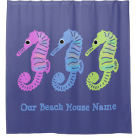 Farbiger Cartoon Seashorses Personalisiert