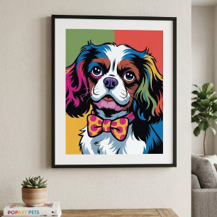 Farbiger Cavalier King Charles Spaniel Pop Art Poster