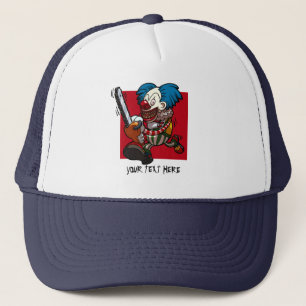 Farbiger Chainsaw Clown Halloween Horror Cartoon Truckerkappe