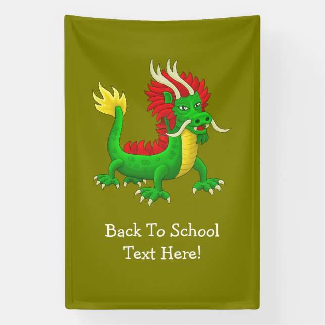 Farbiger chinesischer Drache Banner (Vertikal)