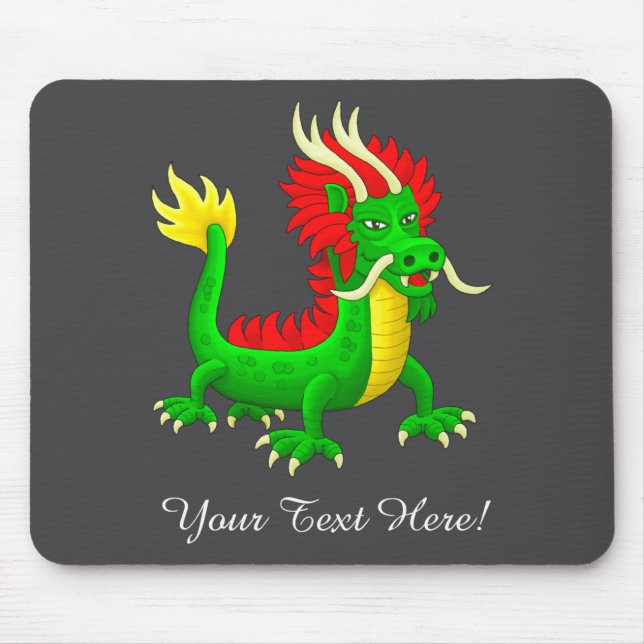 Farbiger chinesischer Drache  Mousepad (Vorne)