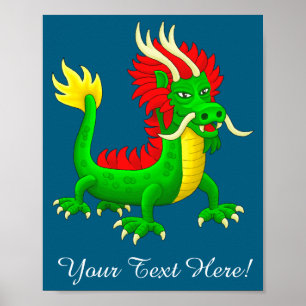 Farbiger chinesischer Drache Poster