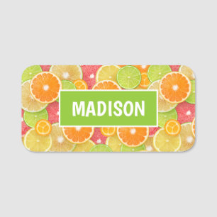 Farbiger Citrus individuelle Name Namensschild