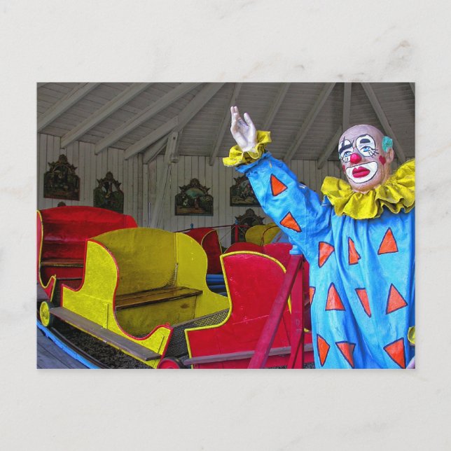 Farbiger Clown Postkarte (Vorderseite)