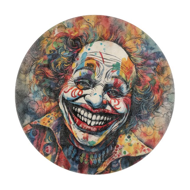 Farbiger Clown Schneidebrett (Vorderseite)