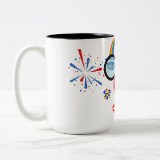 Farbiger Clown Zweifarbige Tasse
