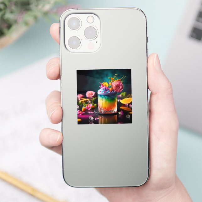Farbiger Cocktail Aufkleber (Telefon)