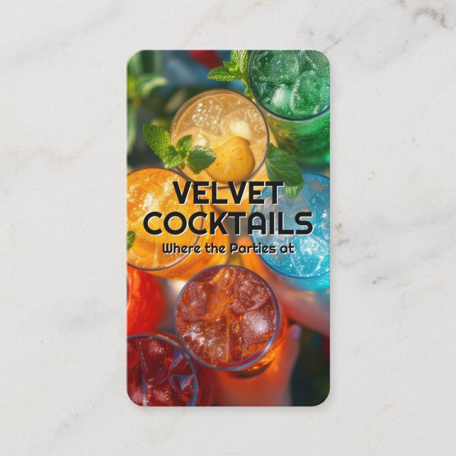 Farbiger Cocktail | Aufsicht Visitenkarte (Vorderseite)