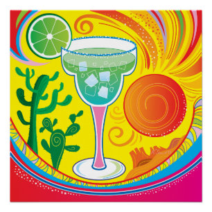 Farbiger Cocktail Poster