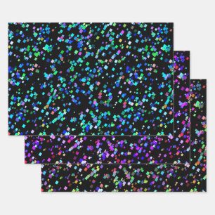 Farbiger Confetti Geschenkpapier Set