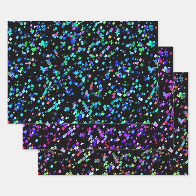 Farbiger Confetti Geschenkpapier Set (Set)