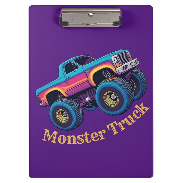 Farbiger Coolster Monster Truck Klemmbrett (Vorderseite)