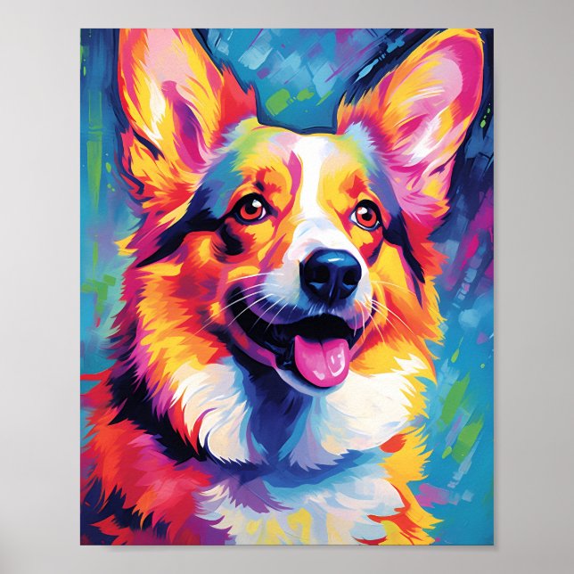 Farbiger Corgi Poster (Vorne)