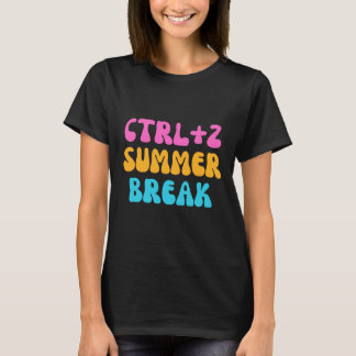 Farbiger ctrl+z Sommerurlaub - zurück zur Schule T-Shirt