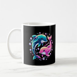 Farbiger Delfin-Ozean-Kunst Bunter Meerestier-Lieb Kaffeetasse