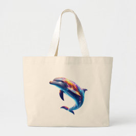 Farbiger Delfin Süße Kunst Jumbo Stoffbeutel