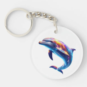 Farbiger Delfin Süße Kunst Schlüsselanhänger