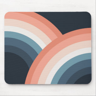 Farbiger doppelter Retro-Regenbogen im Retro-Stil Mousepad