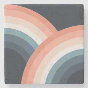 Farbiger doppelter Retro-Regenbogenstil Steinuntersetzer