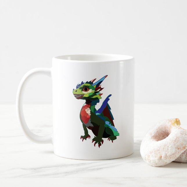 farbiger Drache Kaffeetasse (Mit Donut)
