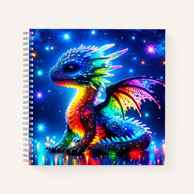 farbiger Drache Notizbuch (Vorderseite)