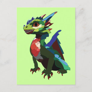 Farbiger Drache  Postkarte