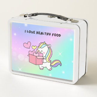 farbiger Einhornuntergrund Metal Lunchbox