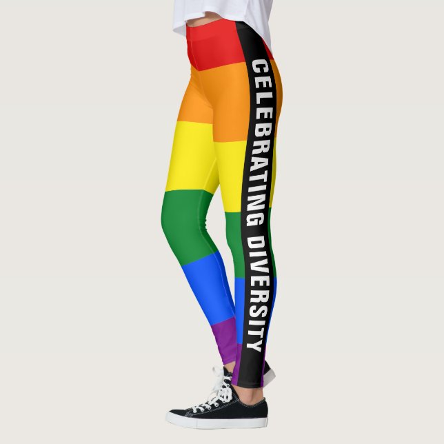 Farbiger, einzigartiger LGBTQ-Gay Pride-Regenbogen Leggings (Links)