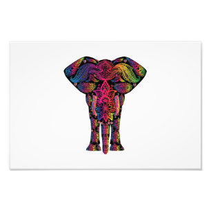 Farbiger Elefant-Cartoon Fotodruck