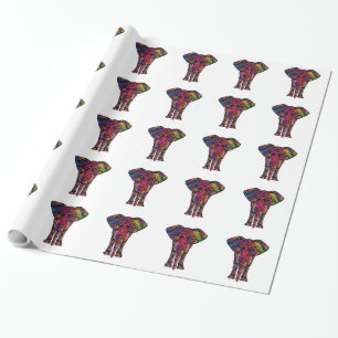 Farbiger Elefant-Cartoon Geschenkpapier