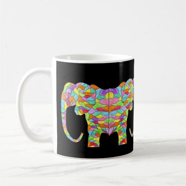 Farbiger Elefant Kaffeetasse (Links)