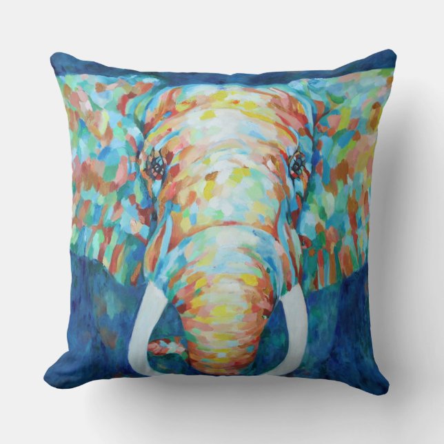 Farbiger Elefant Kissen (Vorderseite)