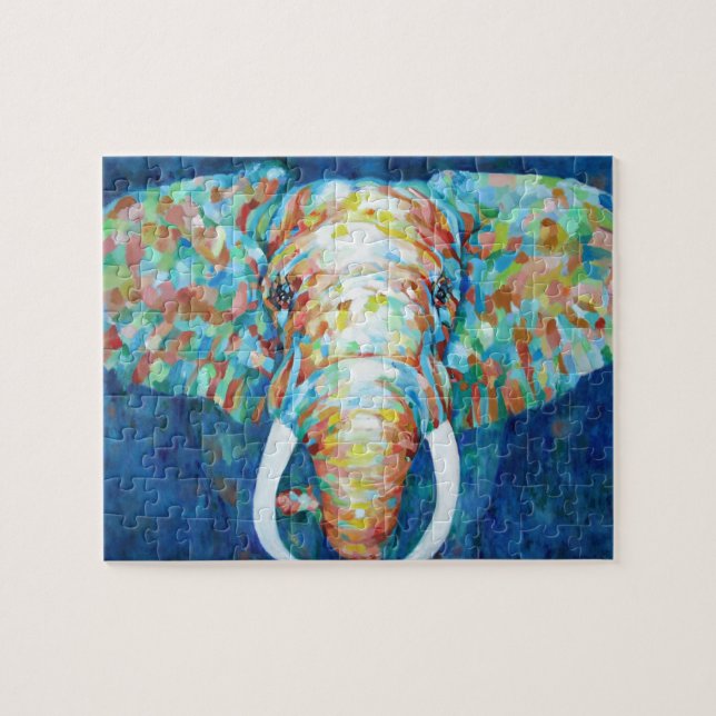 Farbiger Elefant Puzzle (Horizontal)