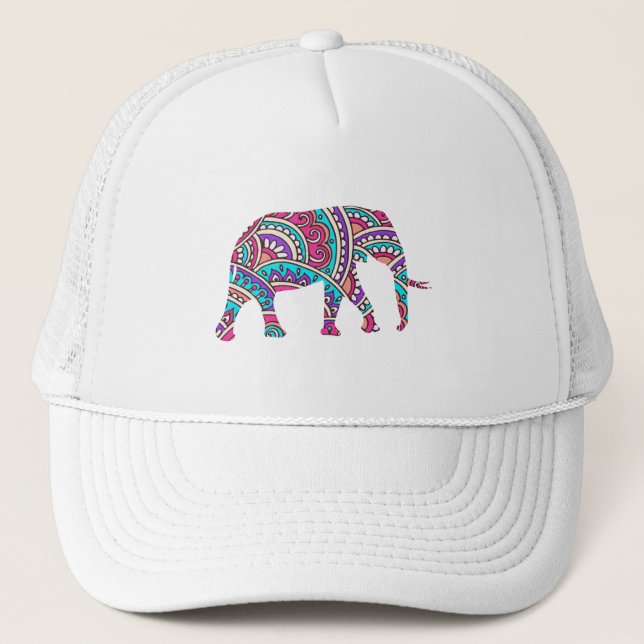 Farbiger Elefant Truckerkappe (Vorderseite)