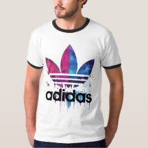 Farbiger Farb-Splash-Logo-Grafik-Ringer-T-Shirt